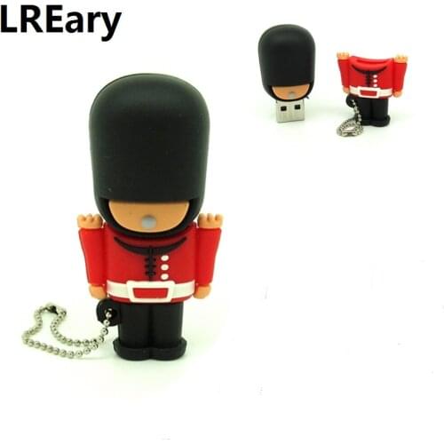 New arrival Cartoon British Soldier usb flash drive Army gift pen drive 4g 8g 16g 32g u disk memoria stick pendrive keychain