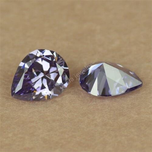 Wholesale 2*3~13*18mm Pear Cut Light Color Violet Gems Loose Synthetic Zircon Lavender Cubic Zirconia Stones For Jewelry DIY