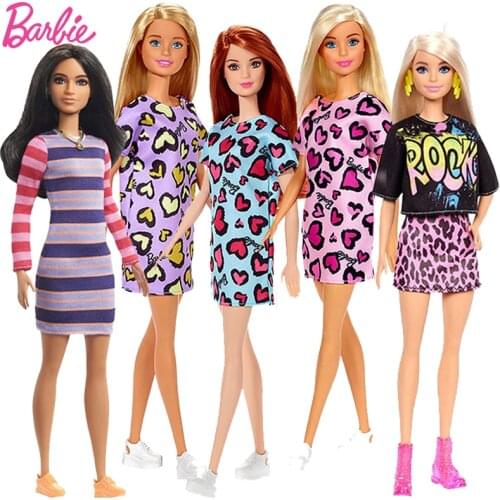 Original Fashionista Barbie Doll Toy Girl Princess Barbie Accessories Blond Doll Fashion Dress Up Play Toys for Baby Girls Gift