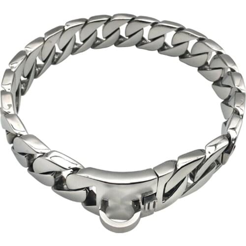 Stainless steel silver gold dog collar metal pet collar 2020 hot sale Show Collar Bully dogs Doberman Adjustable Safety