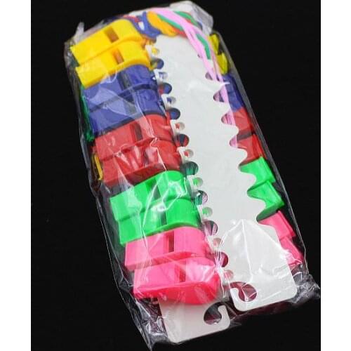 Entertainment Referee Whistle Plastic Medium No. with rope to support Weiwei Refueling Whistle Factory sells 10 packs