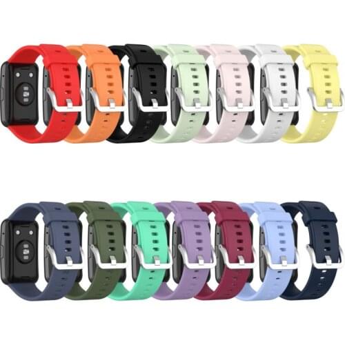 Silicone Band For Huawei Watch Fit Soft Sport Watchband Strap Bracelet Silicone Strap with Stainless Steel For Huawei Watch Fit