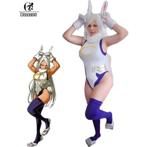 ROLECOS MHA Rabbit Hero Mirko Cosplay Sexy Costume Anime BNHA Rumi Usagiyama Miruko Cosplay Women