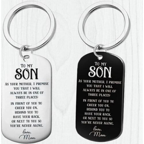 Family Jewelry Key Chain To My Son As your Mother, I Promise Keychain Military Army Cards