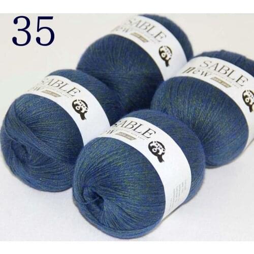 Sale Super Soft 4X50g Pure Sable Cashmere Wrap Shawls Hand Knit Wool Crochet 243-35 Navy Olive