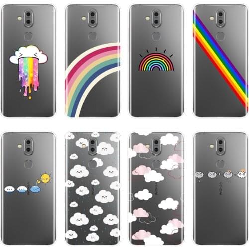 Funny Kawaii Cloud Rainbow Phone Case Silicone For Nokia 7.1 6.1 5.1 3.1 2.1 Plus Soft Back Cover For Nokia 7.1 6.1 5.1 3.1 2.1