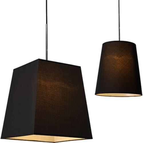 Modern Simple Bedside Pendant Lights Creative Fabric Bar Shade Single Head Nordic Bedroom Light Warm Art Pendant Lamp
