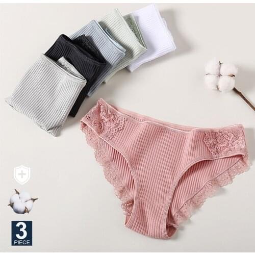 Cotton Panties Women Underwear Sexy Panties Lace Briefs for Female Striped Cotton Panty Lingerie Low Waist Floral culotte femme