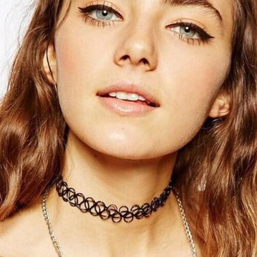 European and American Vintage Jewelry Hollow Braided Fish Line Mix and Match Elastic Necklace Collar Set Ring Jewelry Bracelet