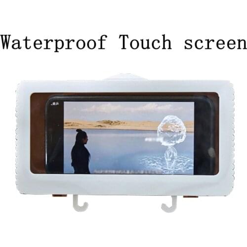Waterproof Shower Phone Holder Case Box Wall Mounted All Covered Mobile Phone Storage Shelves Self-Adhesive Bathroom Accessories