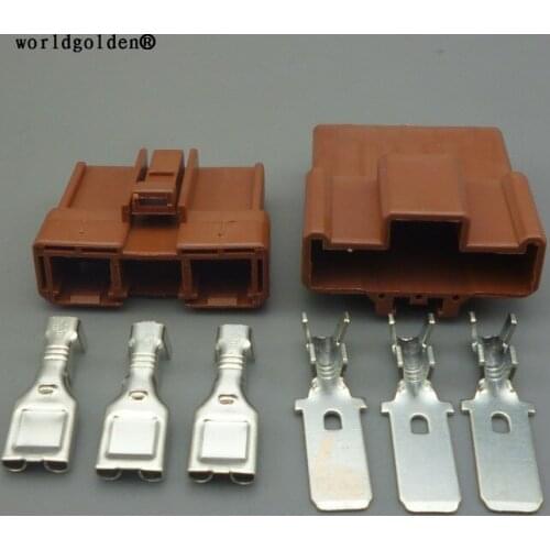 Worldgolden 3 Pin 7.8mm 3 Pin HD Series Electric Auto Wire Harness Female Male Connector Plug 6098-0208 6098-0210