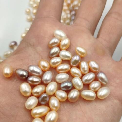 1Kg Natural Freshwater Pearl AA Grade Rice Shape 6mm Loose Beads for DIY Jewelry Making Necklace Bracelet Accessories
