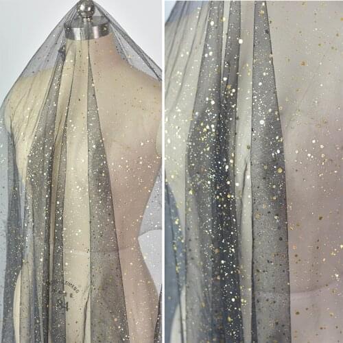 1M Silvery Glitters Shiny Lace Fabric Luxury Wedding Dress Making Lace Material Wide 150CM