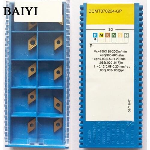 10pcs DCMT070204-GP 1225 high quality CNC carbide Insert DCMT070204 cutter turning tools for carbide blade