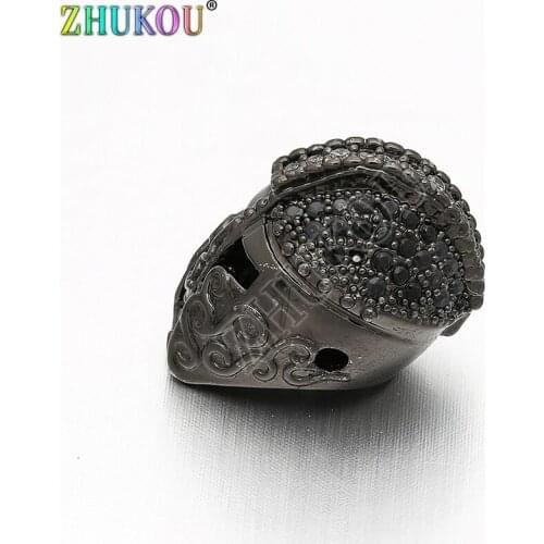 11*17mm Brass Cubic Zirconia Helmet Shape Beads for DIY Jewelry Findings Accessories, Mixed Color, Model: VZ111