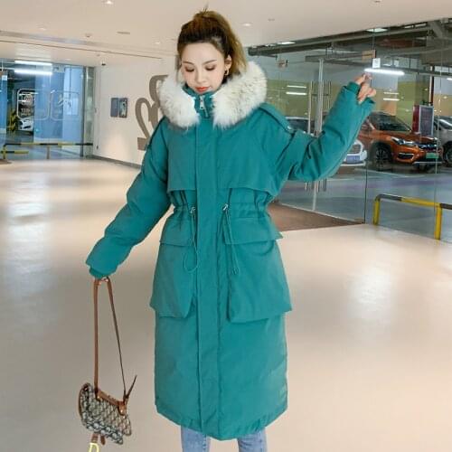 2020, womens winter jacket, long down coat, raccoon fur collar, oversized parka, korean style, chamarras de Mujer