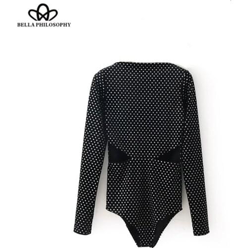 HStar 2020 winter women fashion bodysuit rompers velvet black dot mini playsuit hollow out cotton women fashion pants