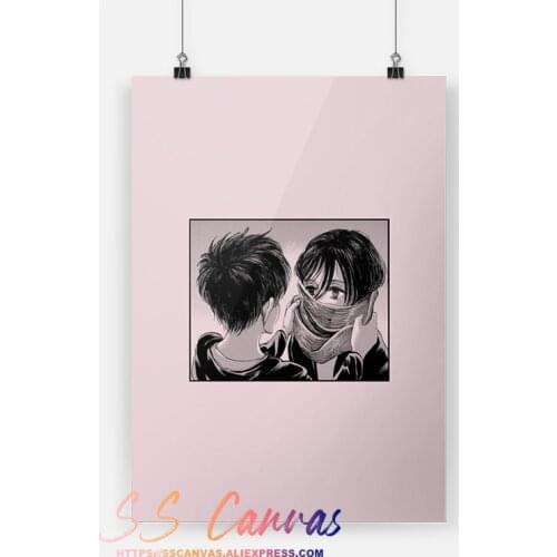 Attack on Titan Eremika Mikasa Eren Kid Love Anime Decoration Canvas Home Decor Painting Poster Living Room Wall Art Prints