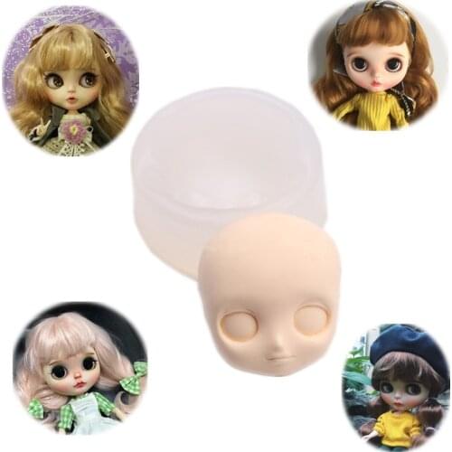 Free shipping 3D doll head mould Blyth Face Silicone Mould Chocolate Candy Pudding Clay Mold BJD SD Mould diy Doll accessories