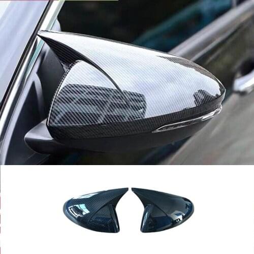 For Buick Regal 2017-2021 Horn Rear View Side Door Mirror Cover Gloss Black 2PCS Car Styling Accessories