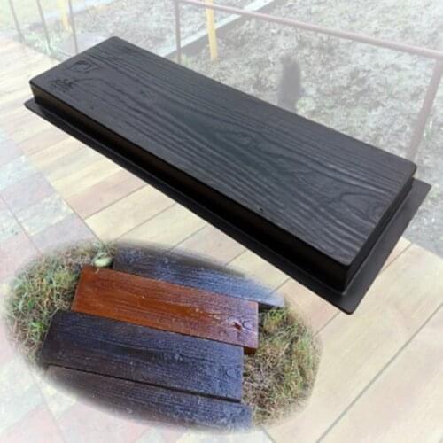 Imitation Wood Grain DIY Path Maker Paving Cement Brick Mold Stepping Pavement Road Concrete Mould Garden Decoration