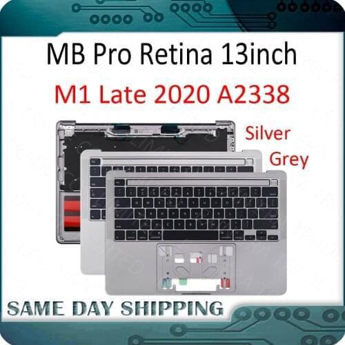 New Late 2020 for Macbook Pro 13.3'' M1 A2338 Top Case Palmrest with US English UK Danish Spanish German Keyboard Backlight