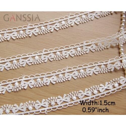 1yrd/lot Width:1.5cm Good quality bow-knot design water soluble lace, trim lace DIY garment clothes sewing accessories.(ss-543)