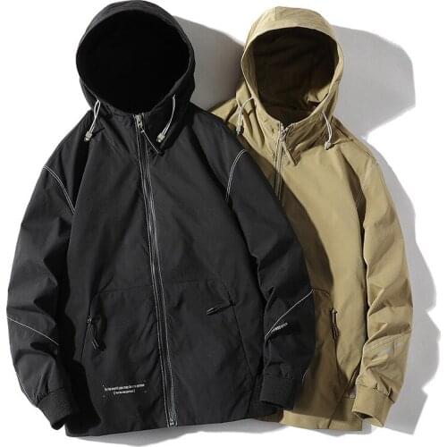 Men jacket New urban men coat spring and autumn Korean version of the hooded solid colorashion Pullover Sweatshirt Casual coat