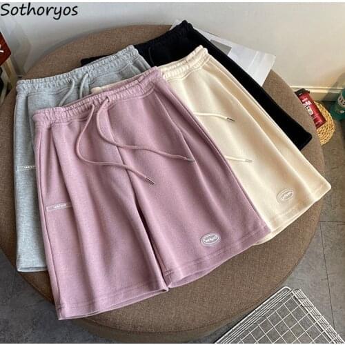 Summer Sleep Bottoms Women Letter Simple Pockets Boyfriend Trendy Couple Nightwear Students Comfort Home Ulzzang Lounge Females