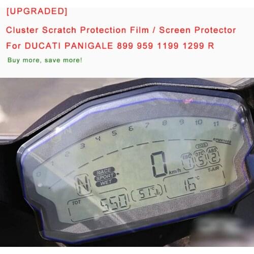 [UPGRADED] For DUCATI PANIGALE 899 959 1199 1299 R Cluster Scratch Protection Film Screen Protector Blue Light Explosion-proof