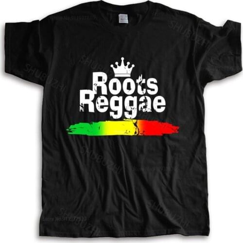 New fashion t-shirt men crew neck tees Roots Reggae T-Shirt Jah Rasta Rock Irie Freedom Ska Rocksteady Dancehall Weed tops