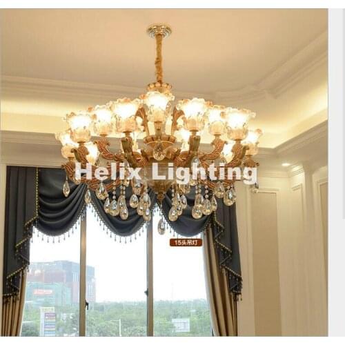New Arrival Royal Zinc Alloy Modern Jade Silver Luxury Crystal Chandelier 6L/8L/10L/15L E14 LED Hotel Indoor Chandelier Lighting