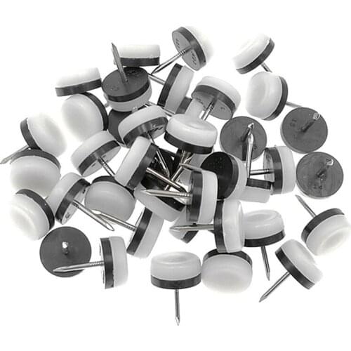New 40Pcs Thickened Furniture Glide,Nail-On Nylon Slider Pad Floor Protector for Wooden Leg Feet Of Chair Table Sofa(18Mm or 0.7