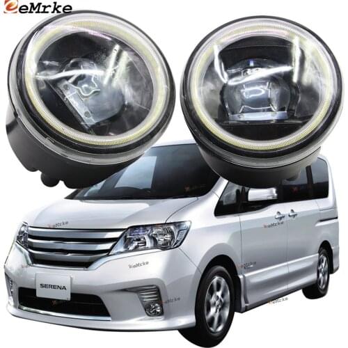 LED Fog Light Cut-Line Lens for Nissan Serena Highway Star C26 12.2011 2012 12.2013 Angel Eye DRL Daytime Running Lights Front