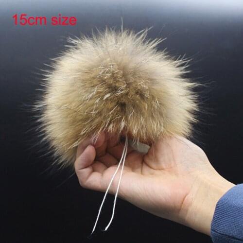 Handmade DIY Real Natural Fur Pompom For Hat Women Beanies Cap Accessories real fur pom poms With Snap