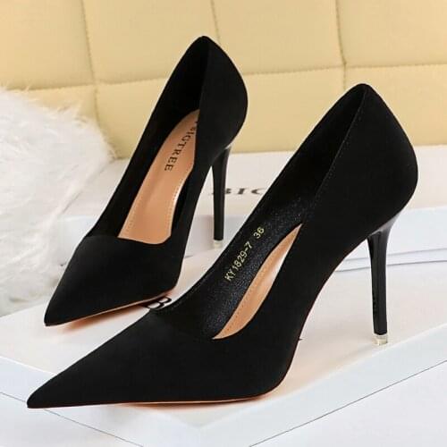 Sweet Womens Pumps Shoes Ladies Super High Heels 10.5cm Elegant Womens Work Shoes Pointed Toe Female Stiletto Ladies Pumps