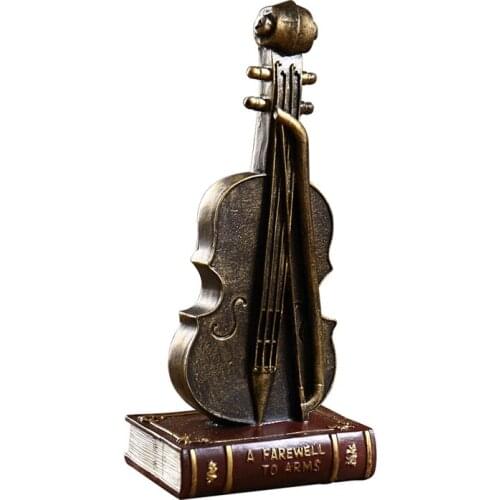 Nordic Vintage Figurines Miniatures Musical Instruments Nostalgic Figurines Miniatures Bookshelf Decoracion Home Decor DG50FM