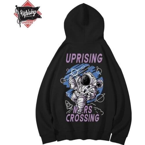 UPRISING Hoodies, Sweatshirts New Vertical Mens Cartoon Astronaut Men long Sleeve Loose Ins Fashion Brand Print Oversized