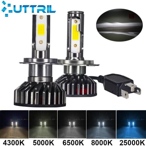 Uttril Mini Size H4 H7 LED 3000K 4300K 6500K 8000K 5000K H1 H8 H9 H11 9005 HB3 9006 HB4 Car Light 80W 10000LM Auto Fog Lamp 12V