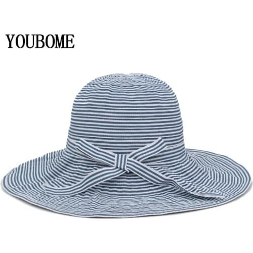 YOUBOME Summer Sun Hat For Women Beach Hats Visors Panama Floppy Ladies Big Brim Cap Girl Breathable And Foldable Vacation Hat