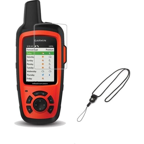 3pcs LCD Shield Film Clear Screen Protector Cover + Detachable Neck Lanyard for Handheld GPS Garmin inReach SE / SE+ Plus