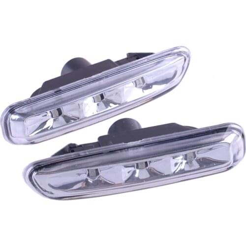 1 Pair 63138370719 Car Clear Lens LED Side Marker Light Lamp 63138370820 Fit for BMW E46 4DR & 2DR Coupe 1999 2000 2001