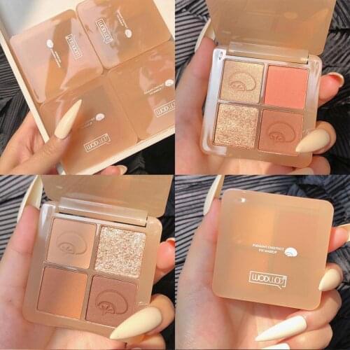 1PCS Chestnut 4-color Eyeshadow Cream Matte Pearl Shimmering Earth Color Eyeshadow Palette Color Natural And Lasting Eye Makeups