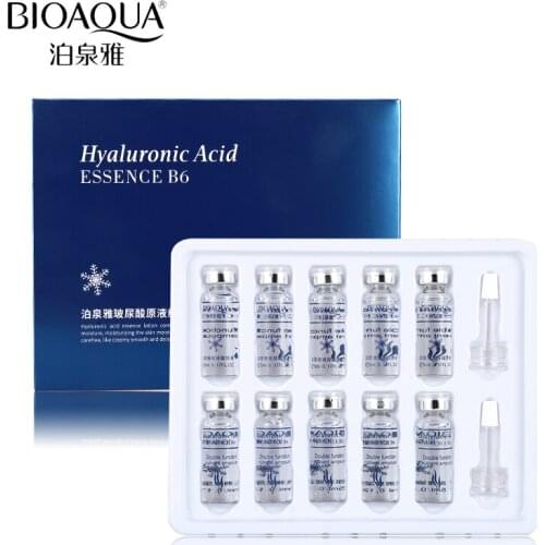 10Pcs/Set Hyaluronic Acid Serum Anti-Aging Moisturizing Nourishing Vitamins Facial Skin Care Collagen Essence Liquid B6