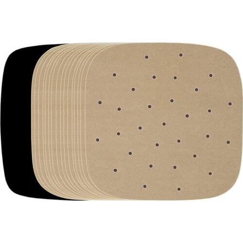 100pcs Steamer Pot Pad Air Fryer Liners 6-9inch Bamboo Steamer Liners Premium Perforated Silicon Paper Steaming Papers Non-stick