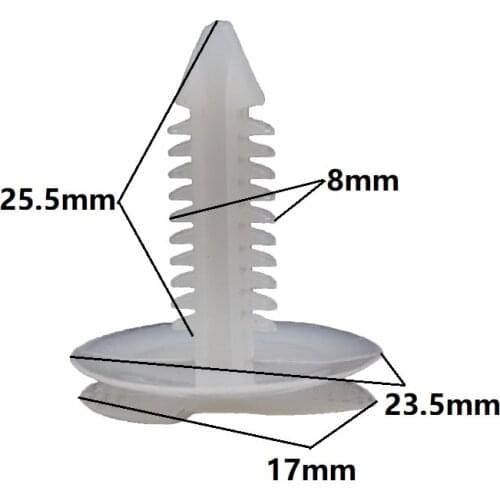 30pcs Car Vehicle White Plastic Retainer Rivet Push in 8mm Door Panel Trim Fastener Clip