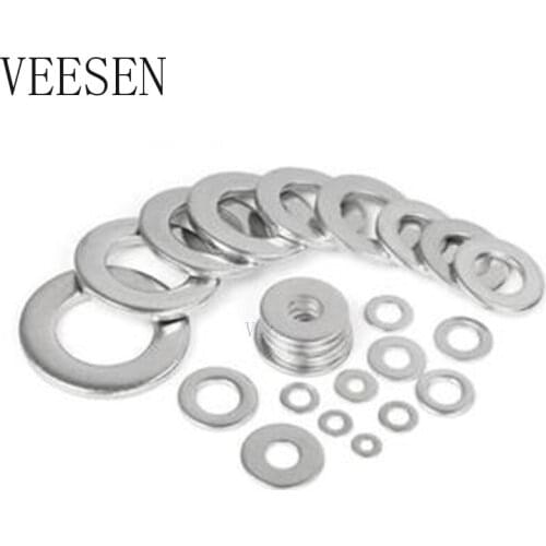 350pcs m1.6 m2 m2.5 m3 m4 m5 m6 m8 Hardware Stainless Steel Flat Washer Metric Flat Washers Assortment Kit