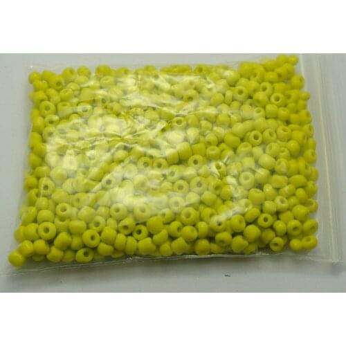 800 Yellow Opaque Glass Seed Beads Rondelle 4mm (6/0)