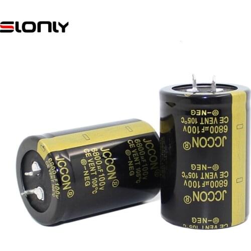 2pcs-14pcs 35x50mm 6800uF 100V JCCON Horn Black Gold Audio Amplifier Filter Aluminum Electrolytic Capacitors