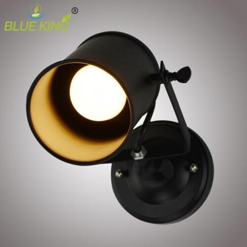 American Retro Country Loft Style adjustable LED lamps Industrial Vintage Iron wall light for Bar Cafe Home Lighting black
